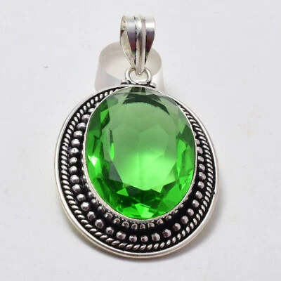 Colgante hecho a mano de plata de ley 925 con piedras preciosas de topacio peridoto Foto 1 de 3