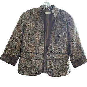 Coldwater Creek Size 12 Lined Long Sleeve Blazer with Decorative Stitching New - Picture 1 of 8