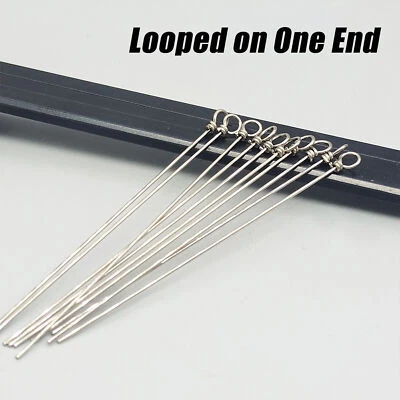 50pcs Fishing Spinner Shaft Looped Wire Stainless Spinnerbait Supplies 70-90mm - Image 1 of 4