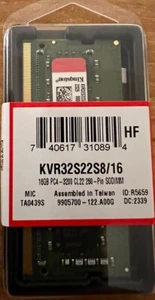 KINGSTON 16GB PC4-3200 DDR4-25600 Laptop Memory KVR32S22S8/16 *NEW SEALED* - Picture 1 of 3