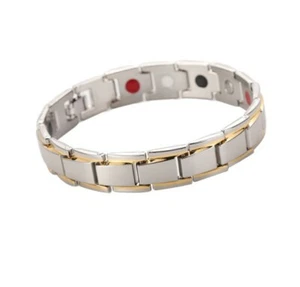 Armband Edelstahlkette 10MM breit Armkette Silber Gold Herren Magnetarmband 21cm - Bild 1 von 20