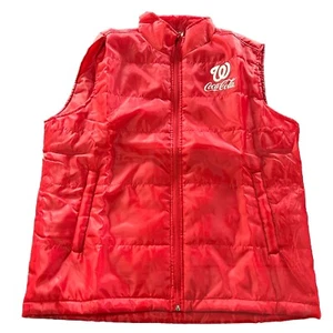 Washington Nationals MLB Men Coca Cola Full Zip Vest Jacket Red Size L - Picture 1 of 6