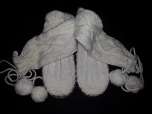 VICTORIA’S SECRET Mujer Damas Botín Botas Tejido Caminar Calcetines Talla 7/8 Off White - Imagen 1 de 7
