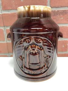 McCoy Pottery Bicentennial 1776 - 1976 Brown Drip Cookie Jar 7019 Milk Jug - Picture 1 of 7