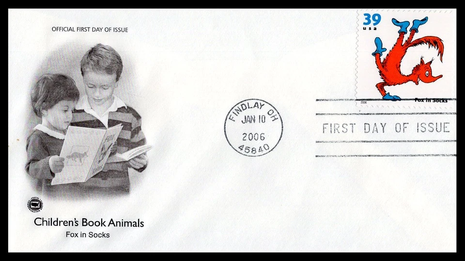 US FDC # 3989 39c Fox in Socks ArtCraft   2006, 9J327 - Image 1 of 1