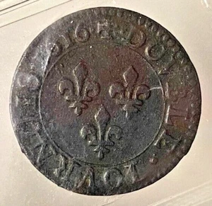 FRENCH COLONIES DOUBLE TOURNOIS 1616 - CCCS VF-20 - Picture 1 of 3