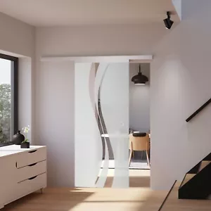 Schiebetür Glasschiebetür 880x2035 Raumteiler Schiebetürsystem Glastür Zimmertür - Bild 1 von 87
