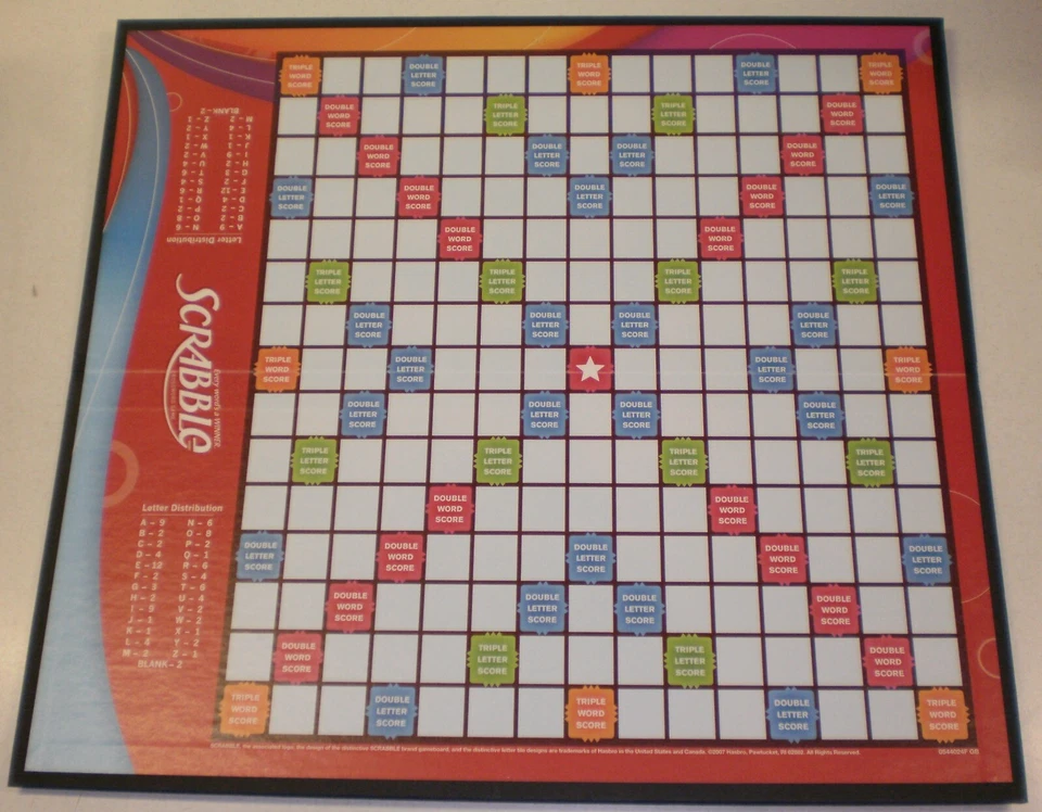 2007 Hasbro SCRABBLE Game Replacement GAME BOARD Only - Image 1 of 1