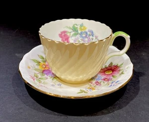 Aynsley Bone China Tea Cup And Saucer Floral England 2.25x4.25x3.5” - Picture 1 of 9