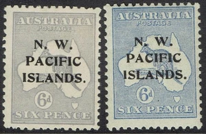 Neu mit Etikett Neuguinea 1918 Känguru 6D beide Farbtöne 3. WMK - Bild 1 von 2