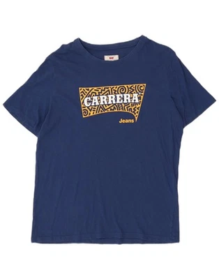 Camiseta Top CARRERA Para Hombres Calce Regular Gráfico XL Azul Marino Algodón CQ24 Foto 1 de 3