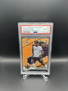 2021-22 Mosaic FIFA Road to WC RC Karim Adeyemi Orange Fluorescent PSA 10 - Picture 1 of 2