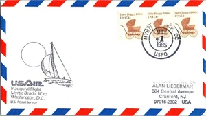 USAir First Flight Myrtle Beach South Carolina - Washington DC - 1985 - Picture 1 of 2