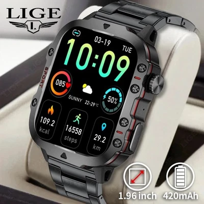 Montre Connectée Homme fitness tension artérielle Bluetooth Appel Smartwatch - Photo 1/4