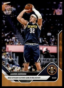 2025 Topps Now NBA GOrange Foil Parallel #21 Aaron Gordon Nuggets 16/25 - Foto 1 di 2