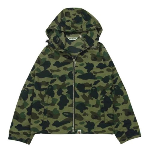 A BATHING APE (BAPE) A BATHING APE ABBING MONKEY GIACCA NYLON MIMETICA ZIP VERDE XX usata LIFE 0