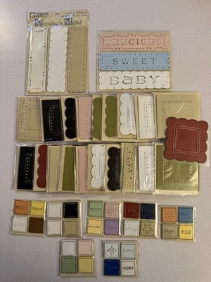 Gran Lote de Palabras Autoadhesivas de Chatarra, Formas, por Pétalos Prensados, 54 Piezas Foto 1 de 3