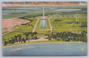 Postal Monumento a San Jacinto y piscina reflectante cerca de Houston Texas c1944 - Imagen 1 de 2