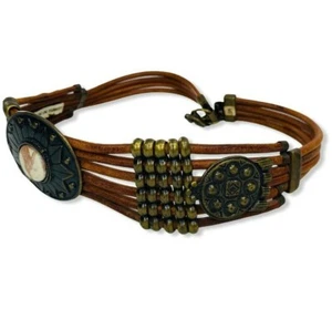 Ledergürtel Made in Turkey Metall Muschel Stein Schnalle Damen klein - Bild 1 von 10