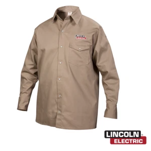 Genuine Lincoln Electric K3382-XL Khaki FR Welding Shirt - Extra Large - Picture 1 of 3