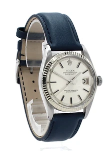 Mens Vintage ROLEX Oyster Perpetual Datejust 36mm Head on Strap Silver Dial - Picture 1 of 5