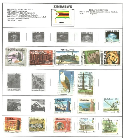 small Zimbabwe stamp collection Cover
