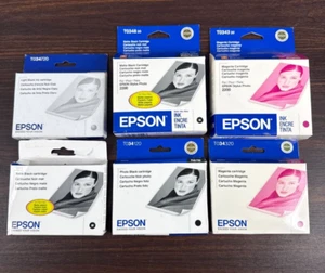 Genuine Epson Ink For Stylus Photo 2200 - Lot of 6 - T3048 T34720 T034120 T0348 - Picture 1 of 12