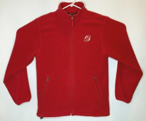 Lands End New Jersey Devils Womens S 34 - 36 Reg Red Aircore 200 Fleece Sweater Cover