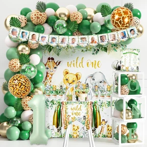 Wild One Birthday Decoration Safari Jungle Theme First Birthday Decoration for B - Picture 1 of 12