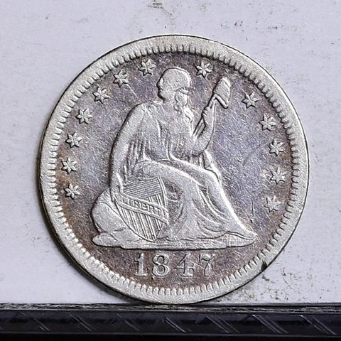 1847-O Liberty Seated Quarter - VF/Ch VF Details (#42990) Cover