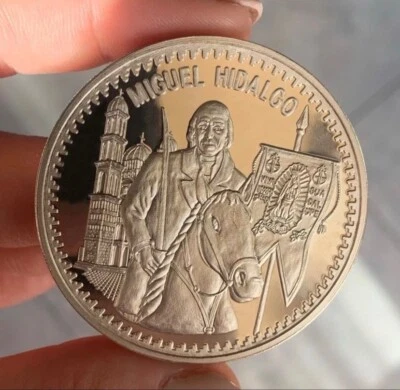 MIGUEL HIDALGO 2 ONCE OZ MESSICO ARGENTO SILVER PURO 999 PROOF FS GEM BU - Immagine 1 di 4
