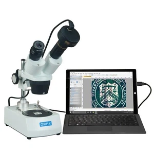 OMAX 10X-20X-30X-60X Dual Lights Binocular Stereo Microscope+1.3MP Camera - Picture 1 of 8
