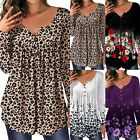 Women Winter Inner Floral Long Sleeve Pleated Tunic Tops Casual Blouse T-Shirts