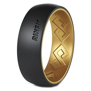 Women & Men Silicone Wedding Rings. Two-tone Collection. Rubber Rings by Rinfit - Picture 1 of 17