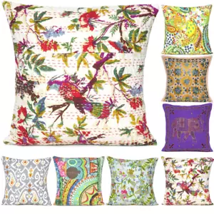 Cotton Square Pillow Cover Case Home Decor Throw Pillowcase Kantha Cushion Cover - Picture 1 of 36