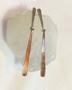 Handgefertigte Sterling Silber 925 & aufklappbare Kupfer Tropfen Ohrhänger - Bild 1 von 6