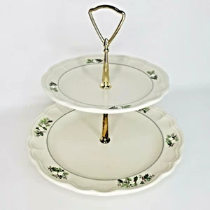 Pfaltzgraff Weihnachten Erbstück 2 Etagen Serviertablett Steinzeug Dessert Leckerbissen - Bild 1 von 8