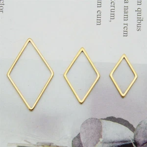 Dijes colgantes de rombo hueco de plata/oro acero inoxidable 12 piezas fabricación de joyas - Imagen 1 de 8