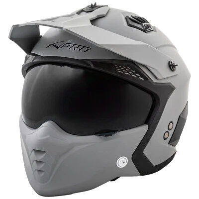 A-PRO SRL Jet Helmet Cafe Racer Open Face Motorcycle SunVisor Custom Scooter Matt Grey