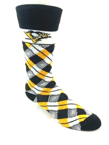 Pittsburgh Penguins Plaid Crew Dress Socks Cover