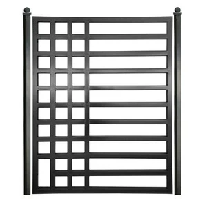 Aleko Hof Garten Modern Kiewer Stil Stahl Fußgängertor 5 x 4,5 Fuß Schwarz - Bild 1 von 7