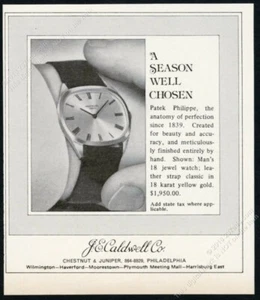 Reloj Patek Philippe 1975 para hombre foto JE Caldwell anuncio impreso vintage - Imagen 1 de 7