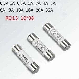 R015 Ceramic Fast Blow Fuse 0.5A 1A 2A 4A 5A 6A 8A 10A 16A 20A 32A 500V 10x38mm - Picture 1 of 4