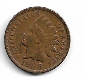 1896 Indian Cent : Very Fine VF - Picture 1 of 2