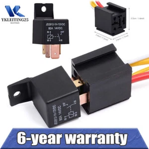 Car relay 12V 80 AMP 4-pin conversion relay socket bracket used for truck motors - Picture 1 of 8