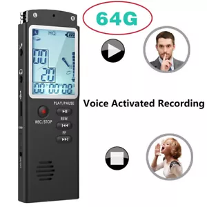 64G Mini Digital Sound Audio Recorder Sprachgesteuertes Diktiergerät MP3 Player◈ - Bild 1 von 13