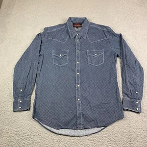 Rock & Roll Cowboy Pearl Snap Shirt Mens L Faded Blue Western Rodeo - Picture 1 of 10