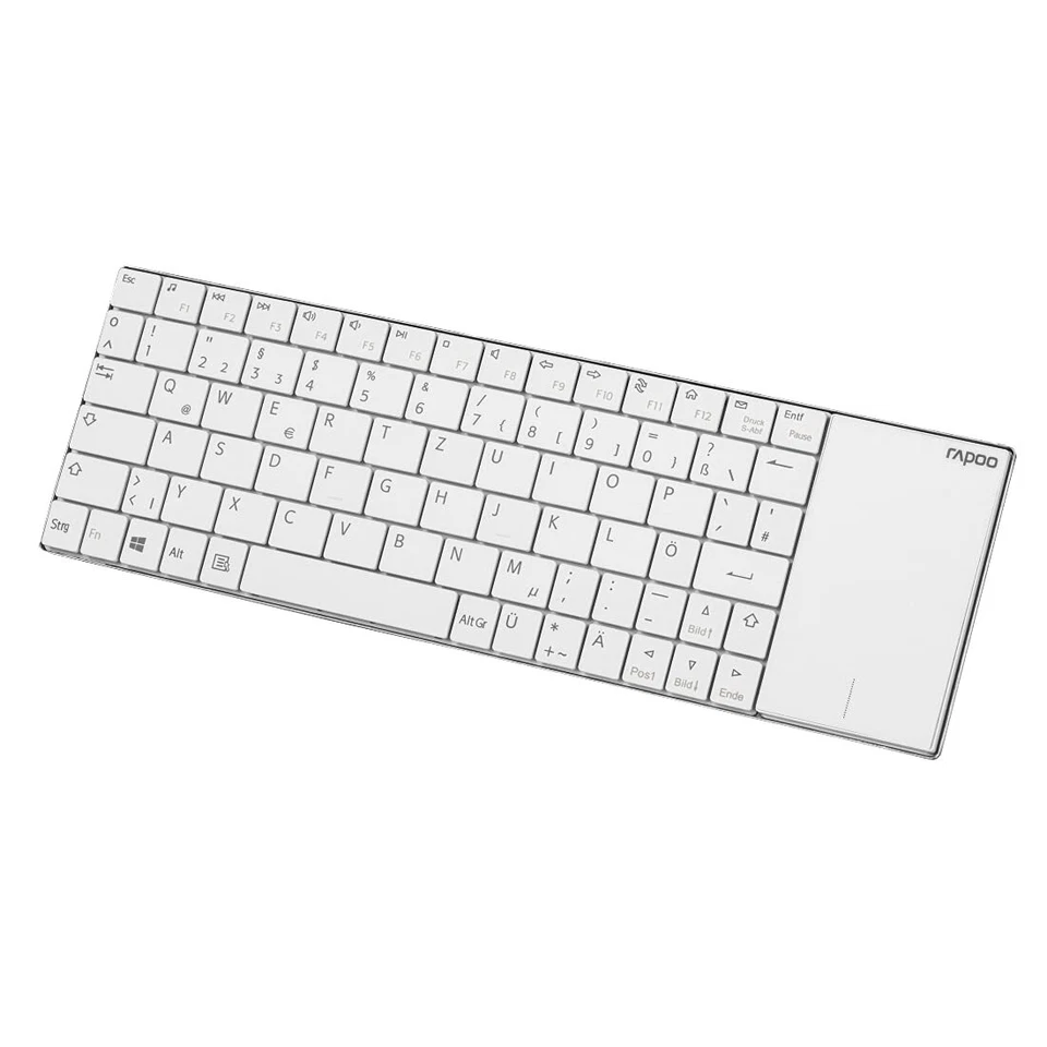 E2710 kabellose Multimedia Tastatur wireless Keyboard flaches Edelstahl Desig... - Bild 1 von 4