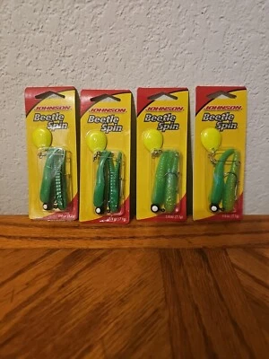 Johnson Beetle Spin BSVPC 1/4 унции   Лот из 4 новых. 2 Цвета - Изображение 1 из 4