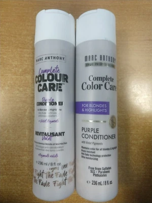 2 Pk: Marc Anthony Complete Color Care Purple Conditioner For Blondes 8oz. E7F - Image 1 of 2